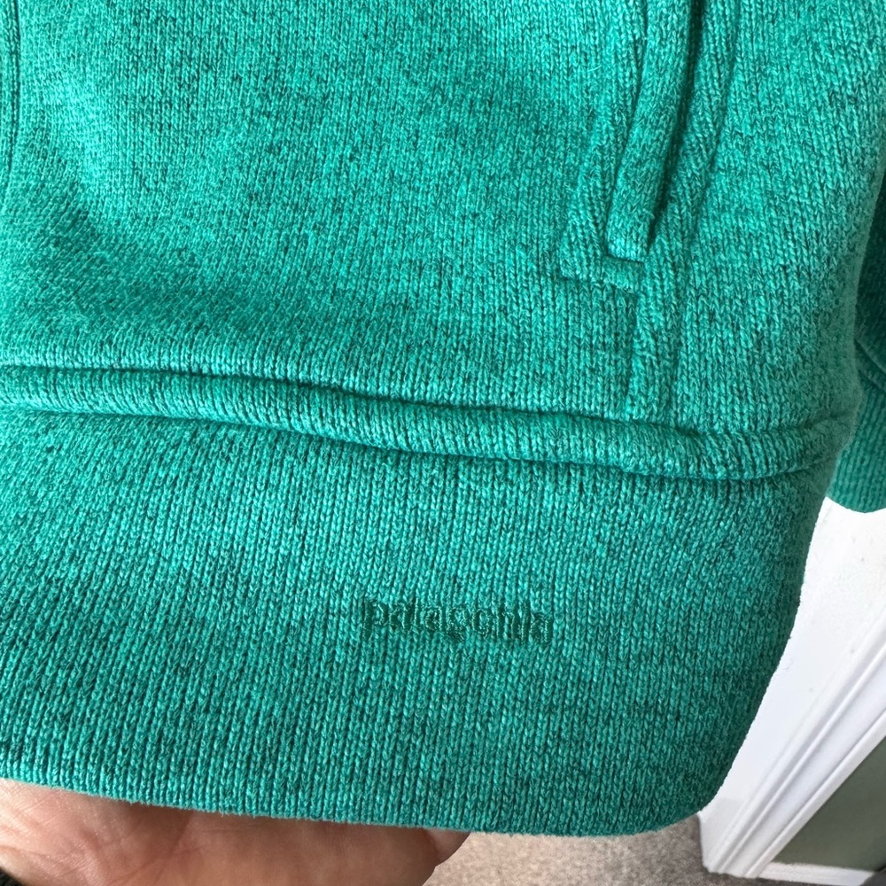 Women’s Patagonia Better Sweater Icelandic Hoodie Teal Green Size Medium - Picture 8 of 9